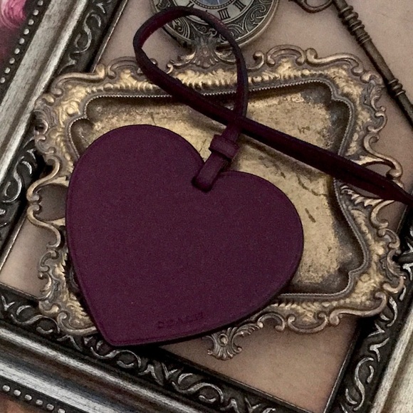 COACH • Plum Heart Bag Ornament Accessory Add On FOB Hangtag Charm - Picture 2 of 3